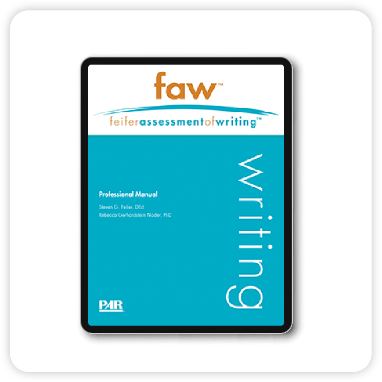 FAW Professional Manual cover displayed on a tablet.