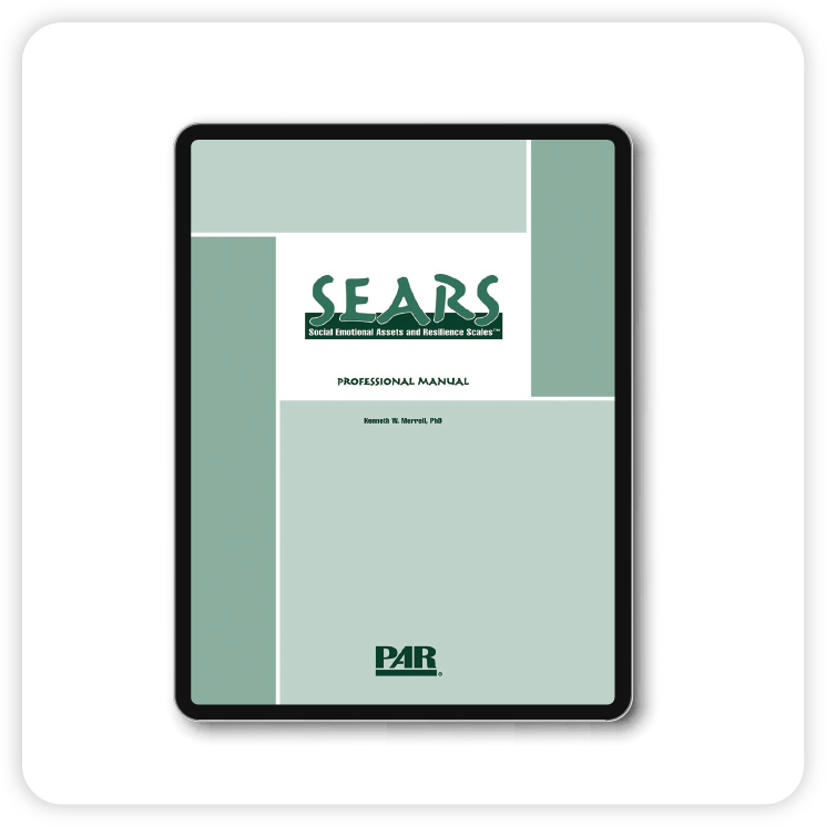 SEARS product manual cover displayed on tablet
