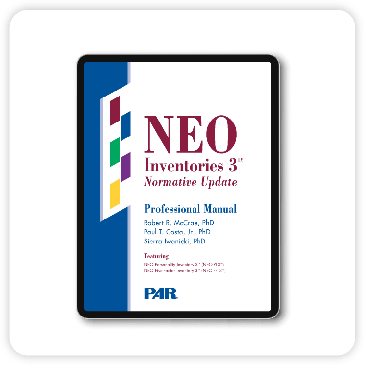Cover of NEO manual displayed on a tablet