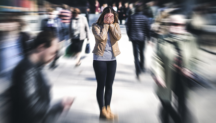 Woman experiencing stress