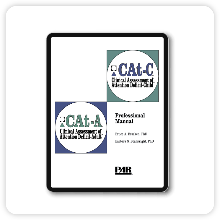 CAT-A product manual cover featured on a tablet